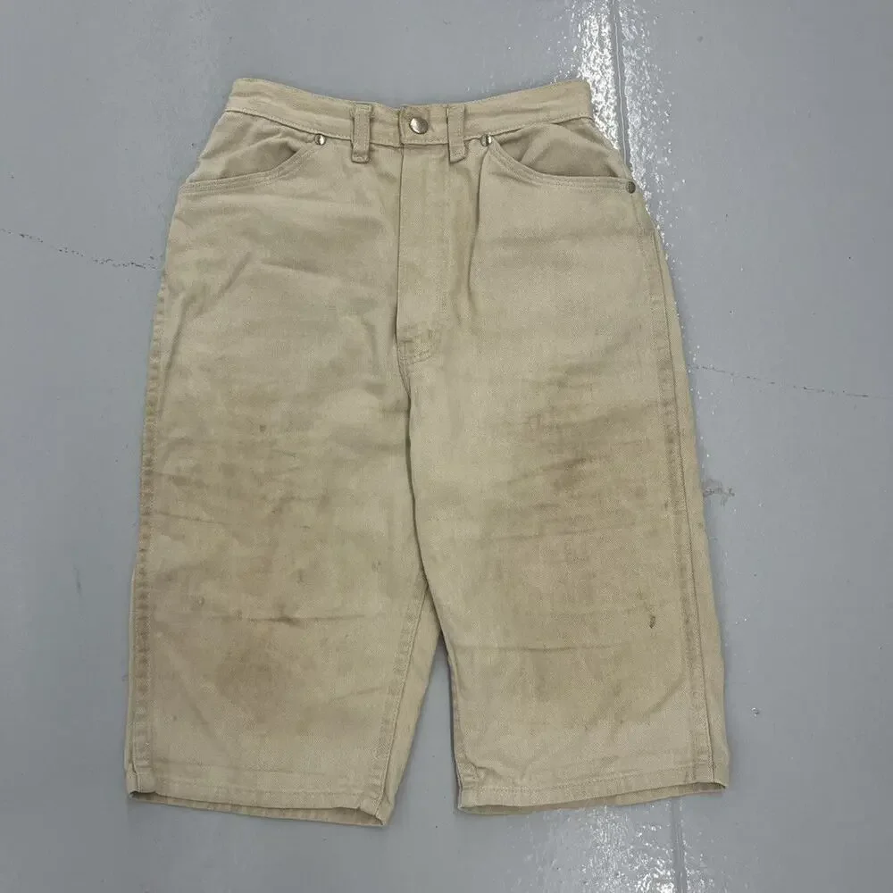 Vintage 70s Wrangler Beige Canvas Long Shorts 24x12